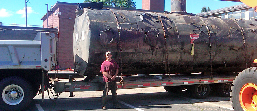 giant underground oil tank removed from business property in wethersfield ct